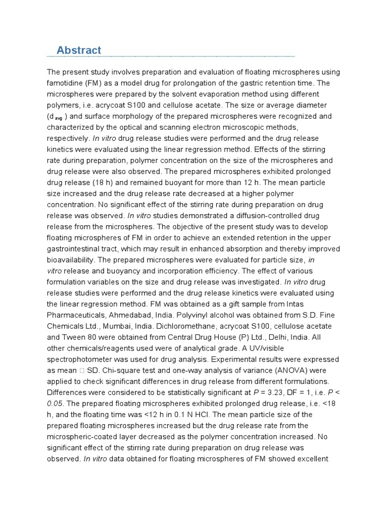 Abstract | PDF | Analysis Of Variance | Chemistry