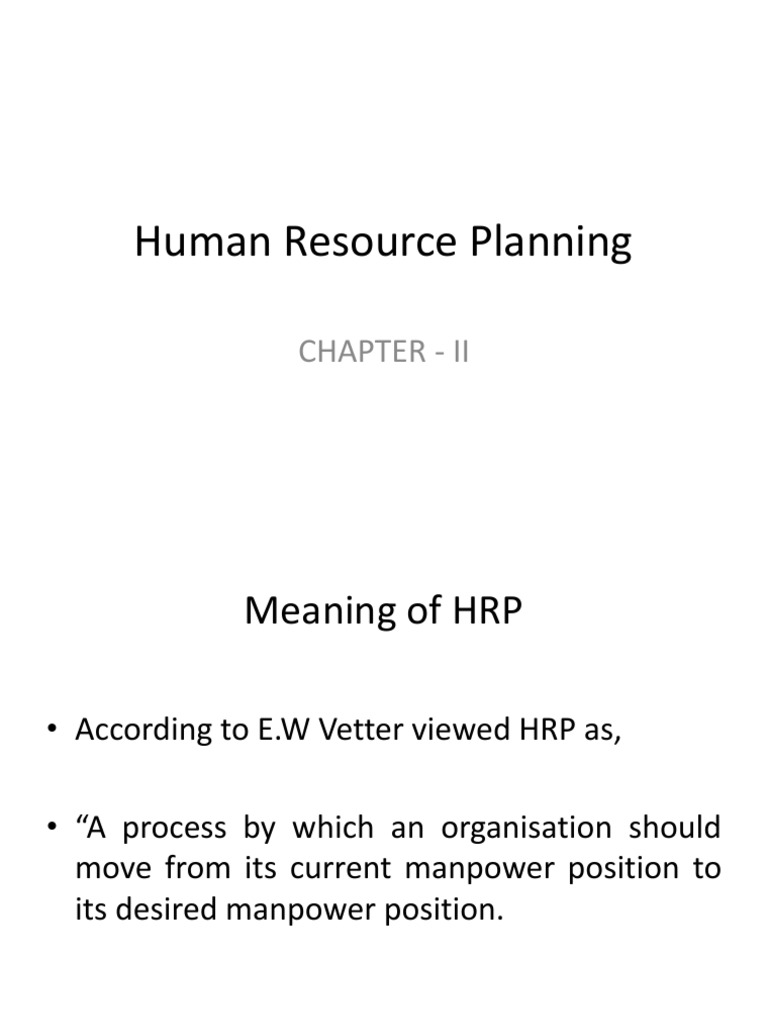 Chapter - 2 - HRP | PDF | Top Down And Bottom Up Design | Human Resources