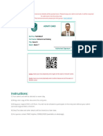 PIAIC Student Portal Admit Card PDF