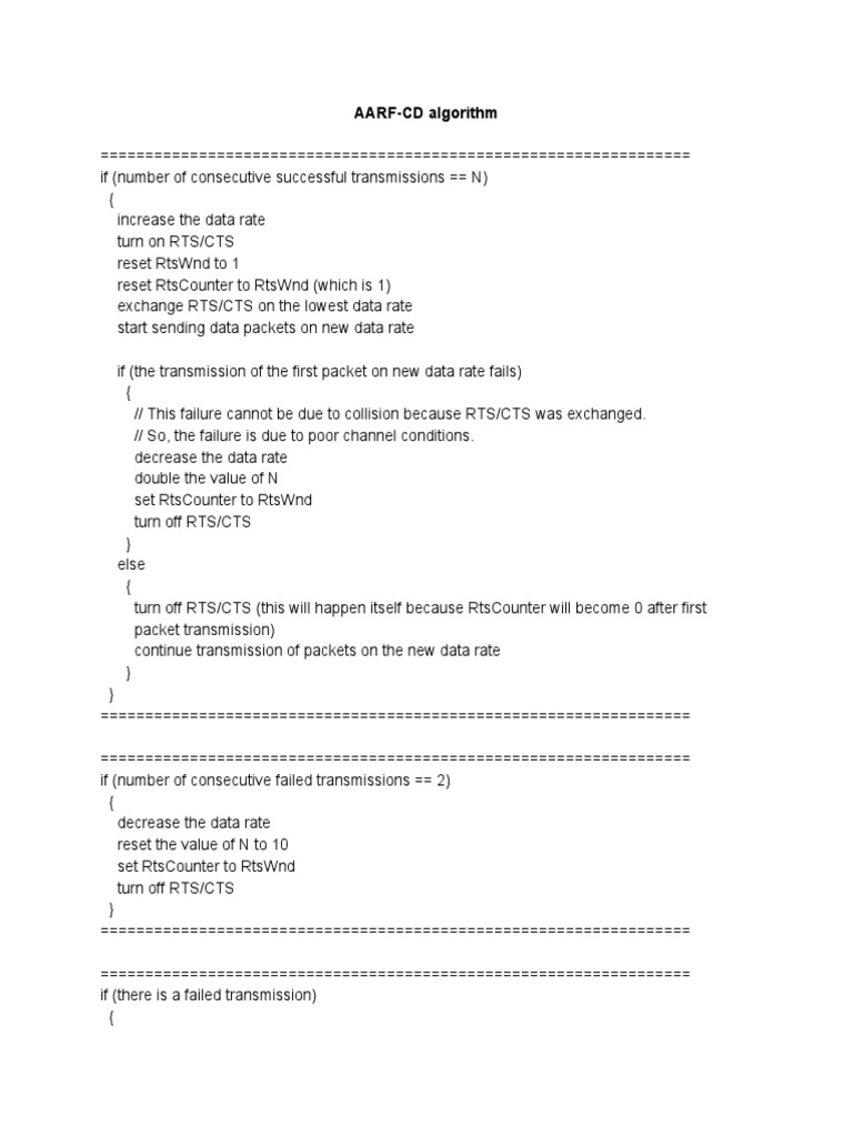 AARF-CD Algorithm for Data Rate Management | PDF