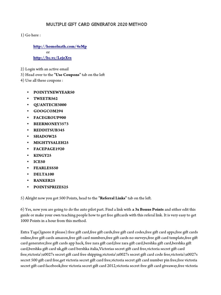Multiple Giftcard Generator 2020 Gmail Starbucks Free 30 Day - html free robux 30 pastebincom