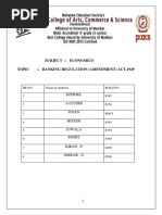 Economic Project On Banking Regulation Act 1949