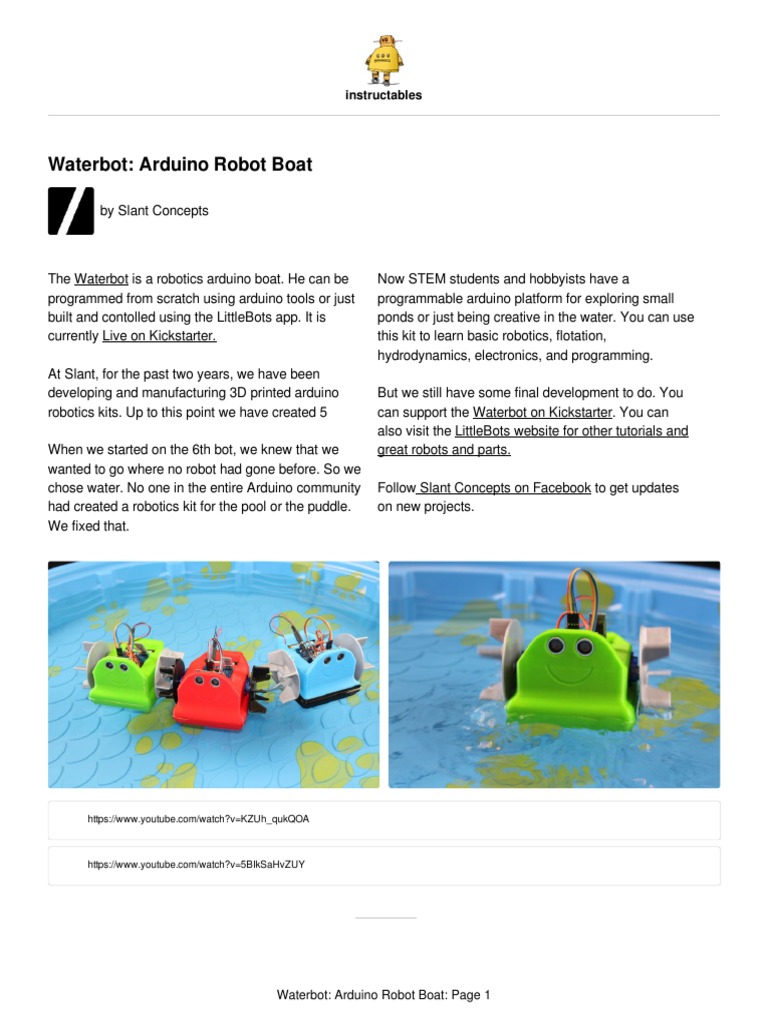 Arduino Waterbot Robotics Kit | PDF | Arduino | Robotics