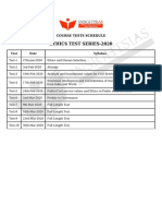 Ethics Test Series-2020 - Tests Schedule - 01-Feb-20