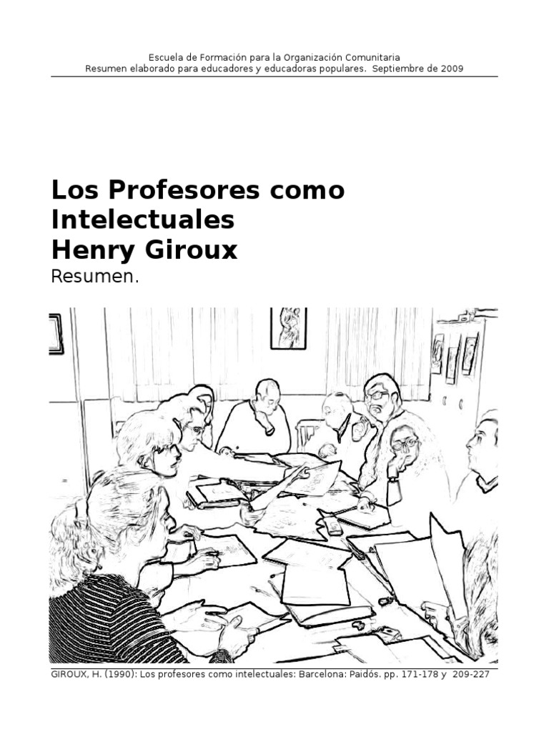 Henry Giroux Profesores Como Intelectuales PDF Intelectual