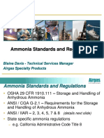 Ammonia Standards and Regulations Summary