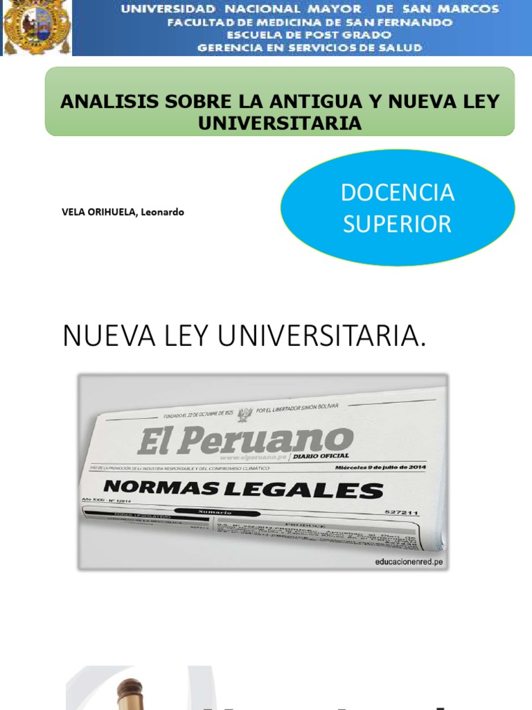 Analisis Comparativo Nueva Antigua Ley Universitaria Peru PDF