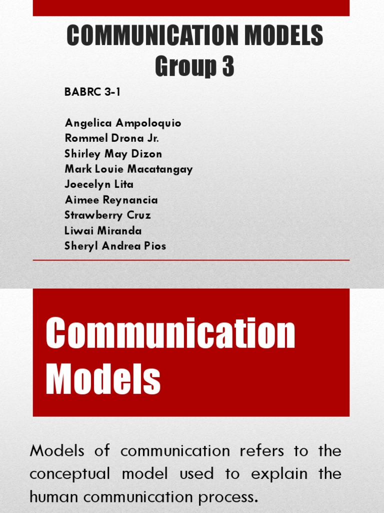Group 3's Report on Various Communication Models | PDF | Conceptual ...