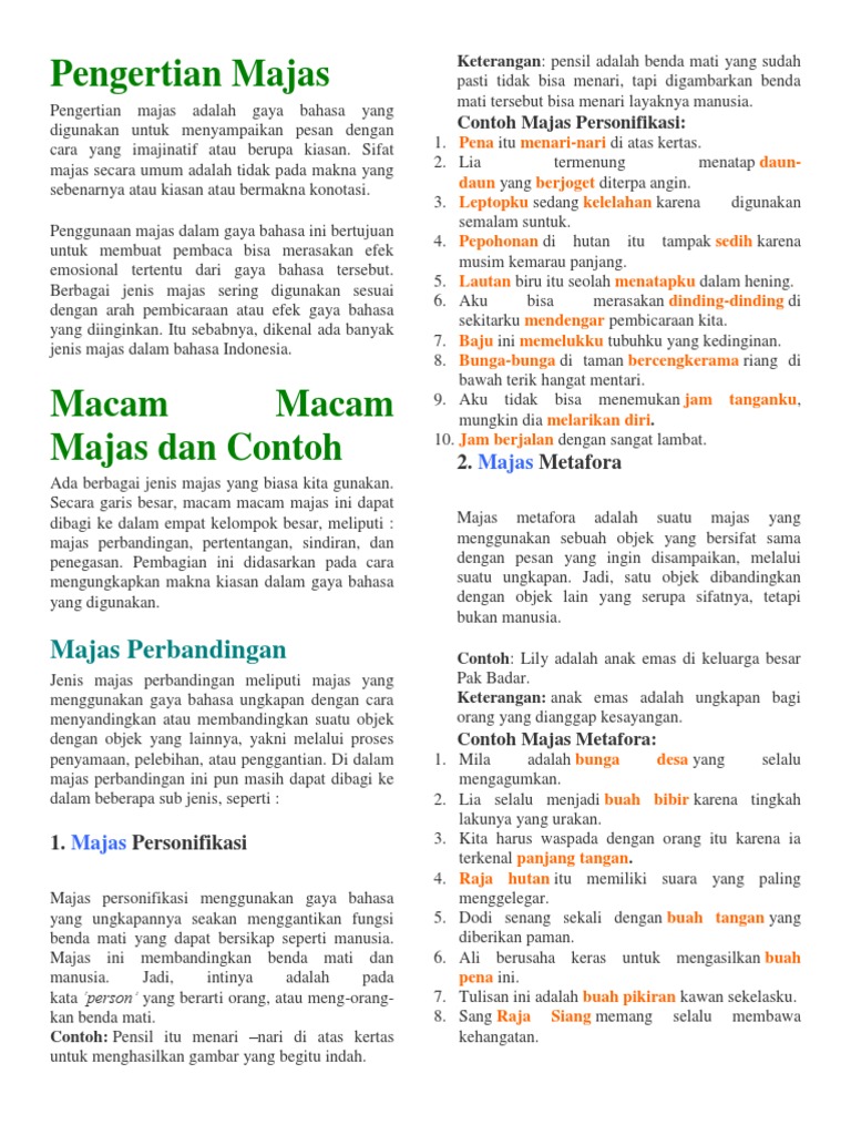 Pengertian Majas