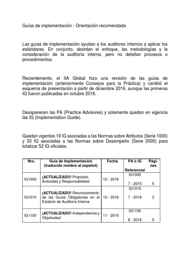 Guías De Implementación Descargar Gratis Pdf Planificación Auditoría