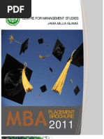 MBA Placement Brochure 2011, Jamia Millia Islamia.