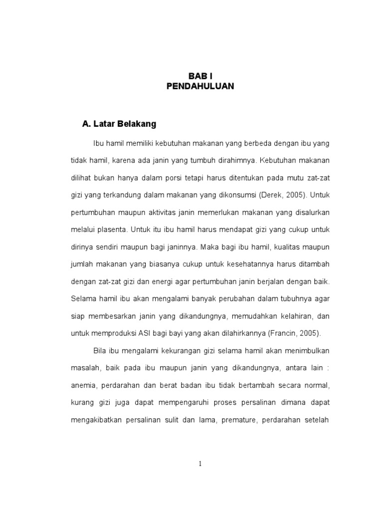 Gambaran Pengetahuan Ibu Hamil Tentang Asupan Gizi Selama Kehamilan
