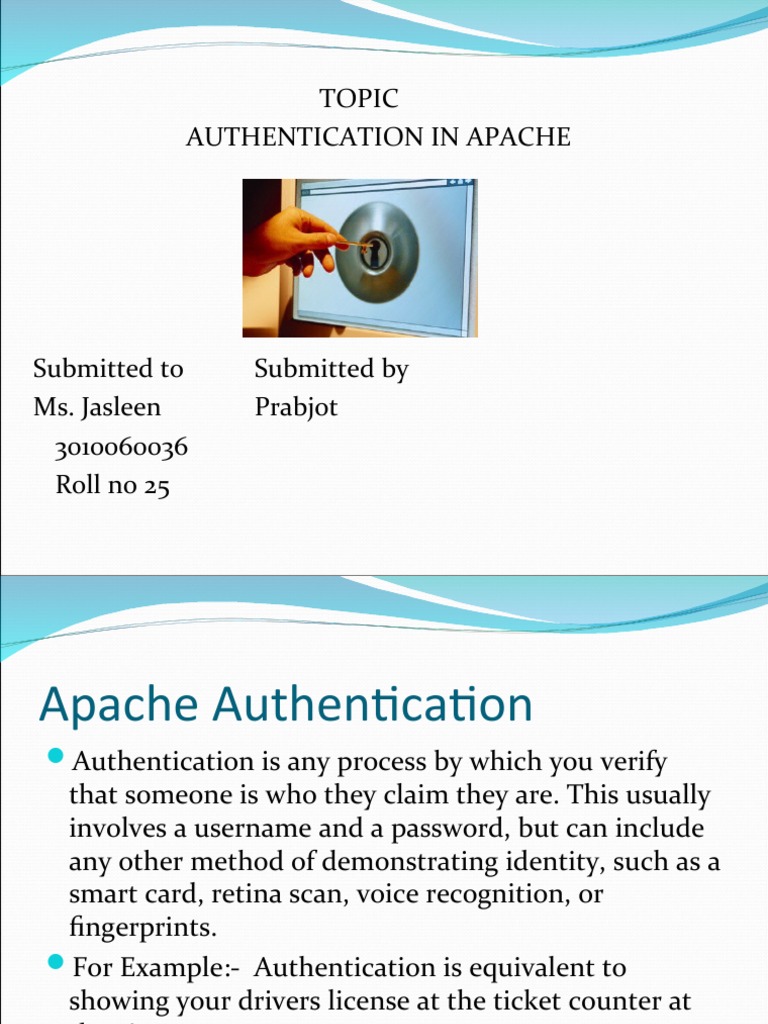 Authentication in Apache PDF Cyberspace Authentication