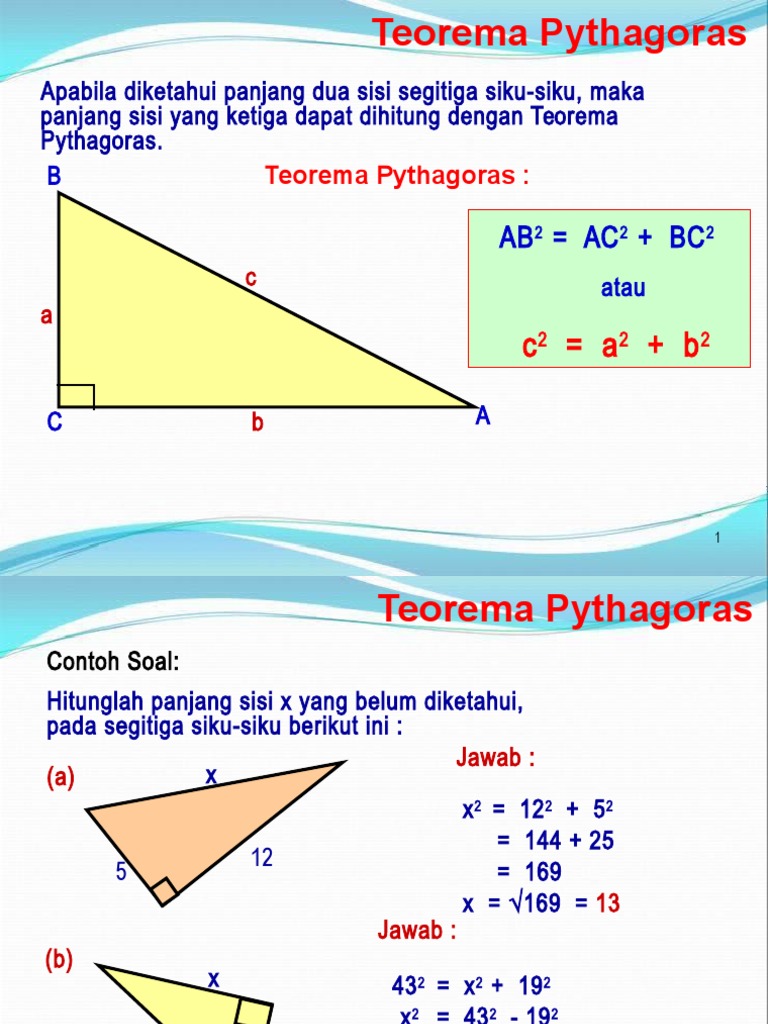 Teorema Pythagoras Dan Perbandingan Trigonometri Ppt
