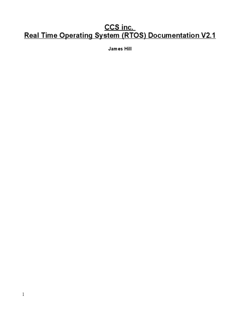 CCS RTOS Documentation V2.1 Overview | PDF | Subroutine | C ...