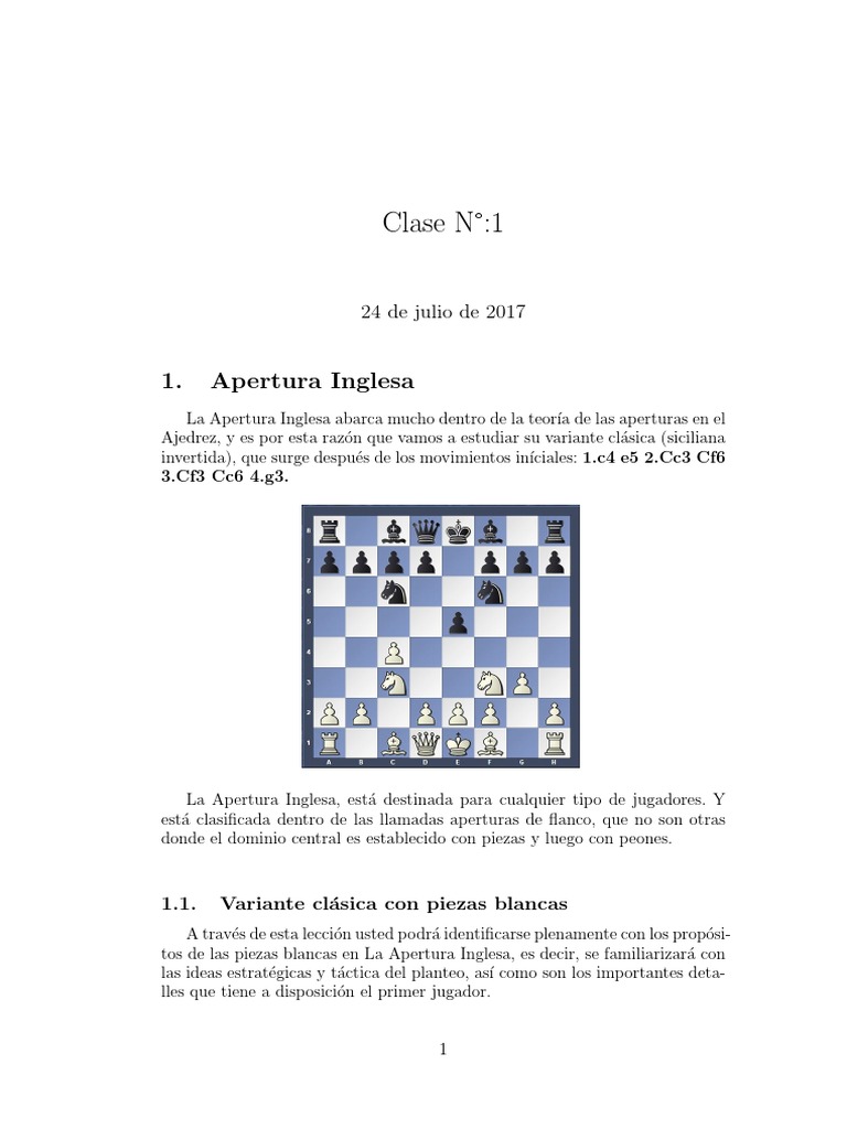 Clase 2 | PDF | Aperturas de ajedrez | Juegos de habilidad mental
