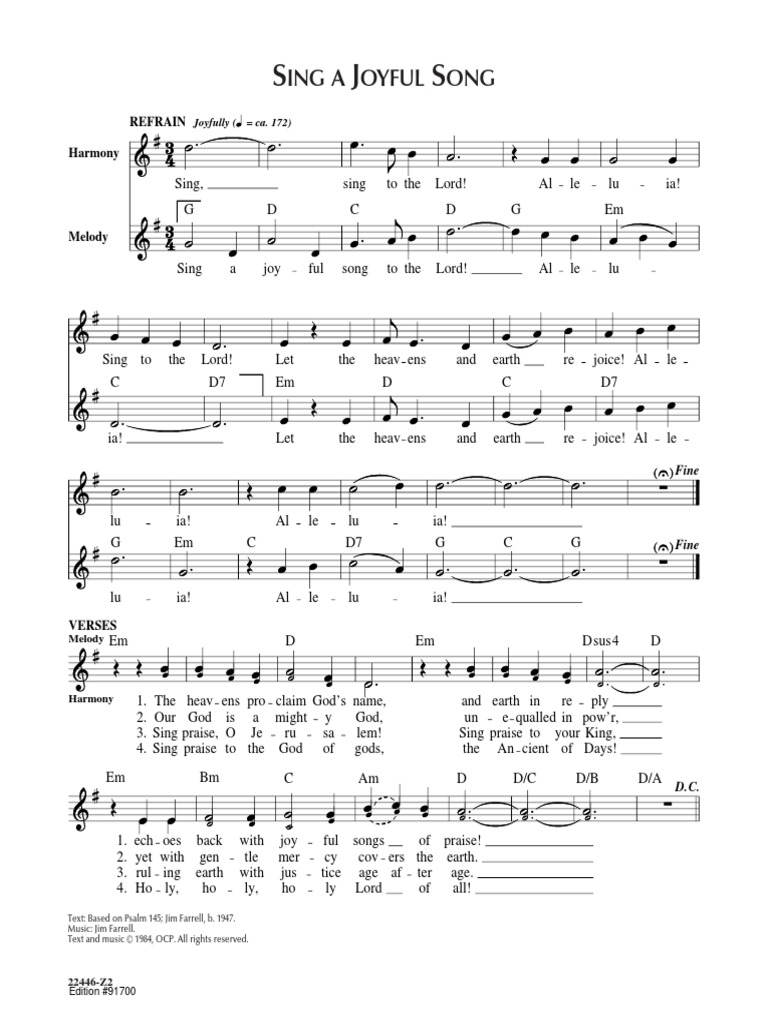 Sing A Joyful Song Guitar | PDF | Books Of The Hebrew Bible | Wisdom ...