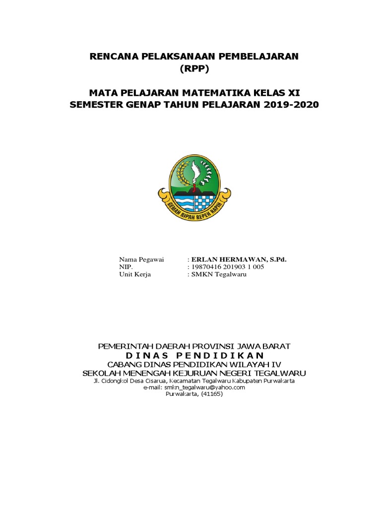 COVER RPP Terbaru | PDF