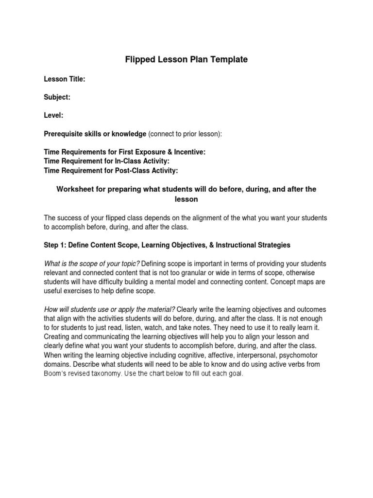 NYU Flipped Lesson Plan Guide | PDF | Lesson Plan | Learning