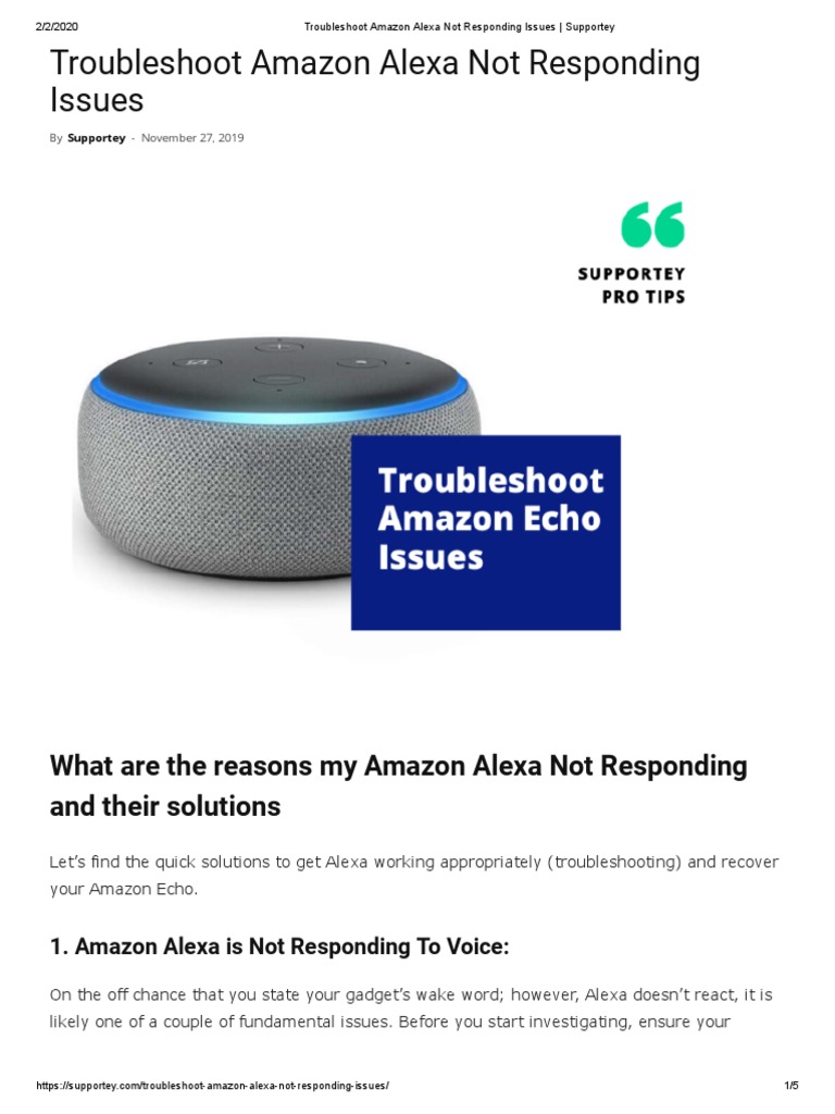 amazon echo not responding to voice