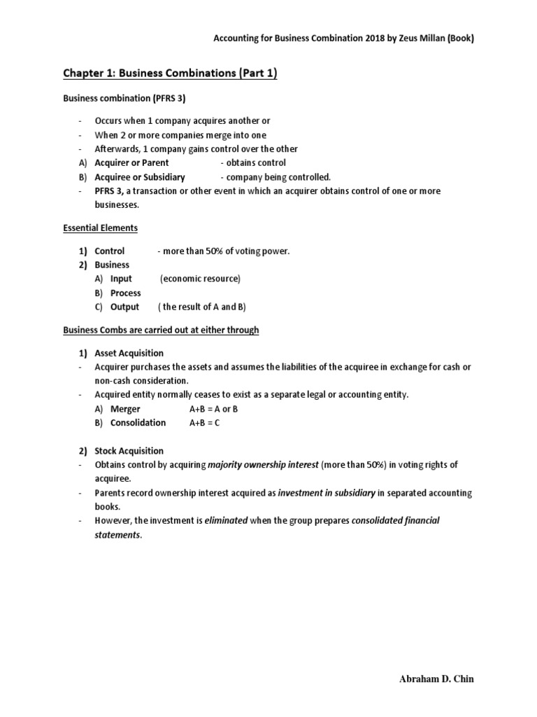 Accounting for Business Combinations | PDF | Mergers And Acquisitions ...