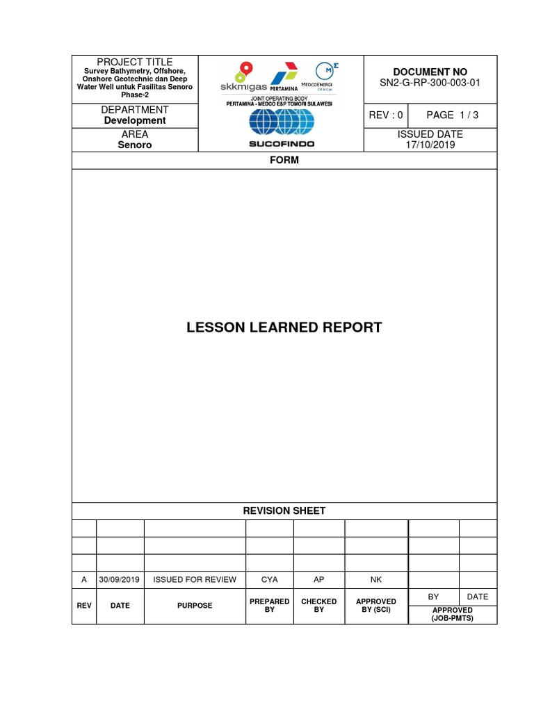 Lesson Learned Report