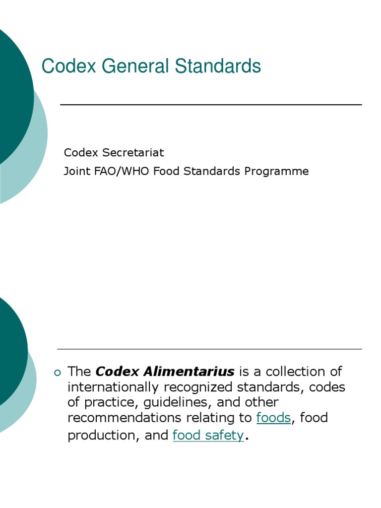 Codex Alimentarius Standards Overview | PDF | Food Safety | Food And ...