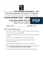 6th Class State Syllabus Scholarship Test Paper