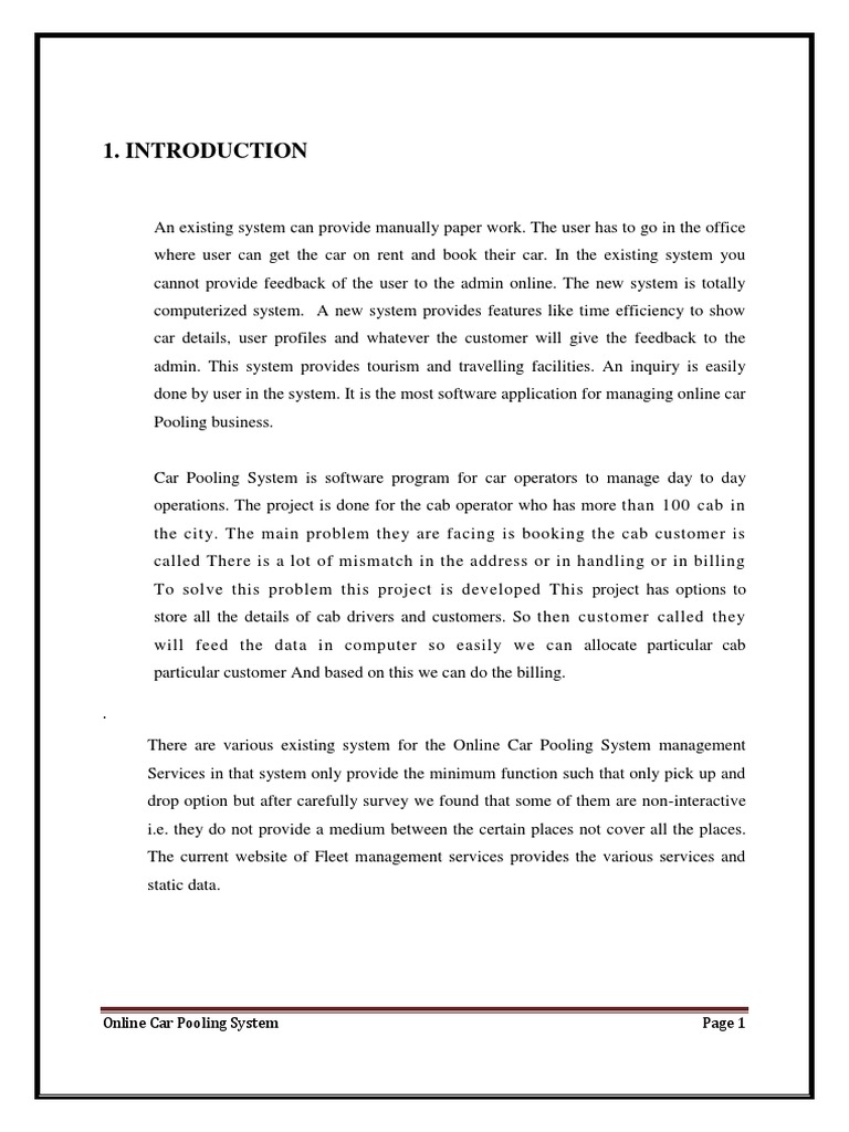 Online Car Pooling Management System | PDF | Microsoft Sql Server ...
