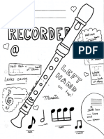 RecorderWorksheetColoringPageandAnswerSheet PDF