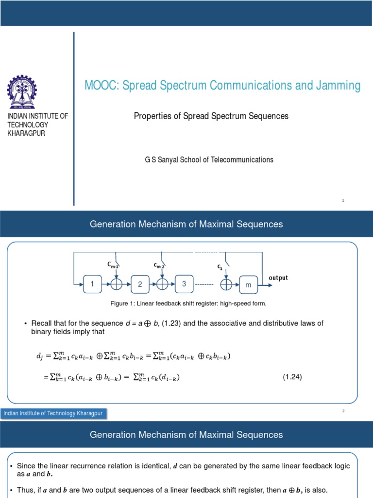Spread Spectrum Communications and Jamming Week 2 Course Material | PDF ...