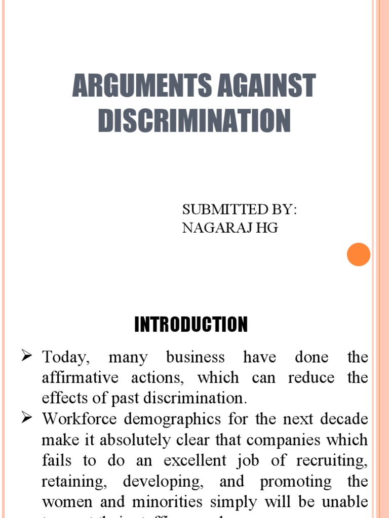 Arguments Against Workplace Discrimination | PDF | Social Science