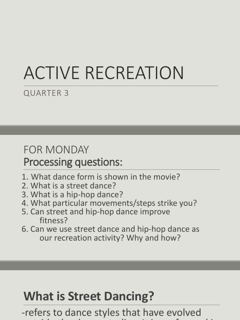 Assessing Fitness Levels and the Health Benefits of Street Dance and