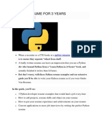 Python Resume for 3 Years Experience