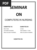 Seminar 0N Computers in Nursing