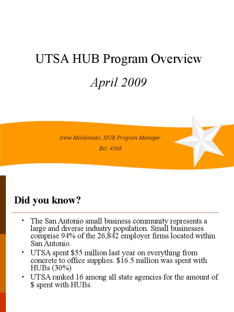 HUB Program-042209 Com | PDF | Business | Economies