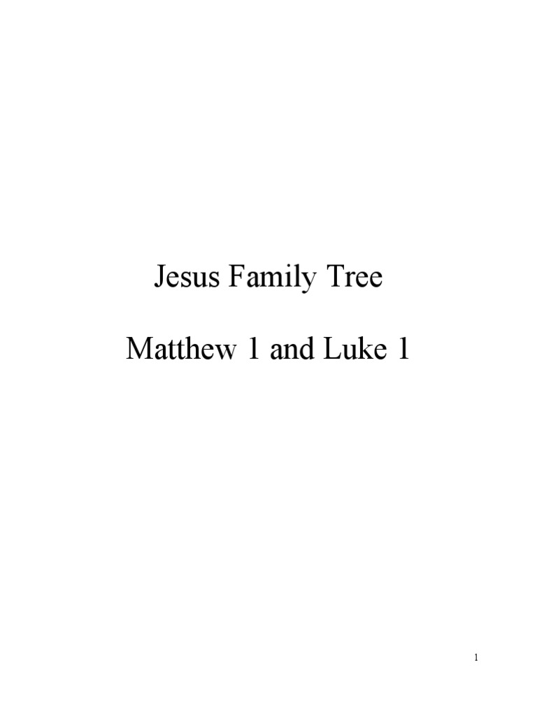 Jesus Family Tree Matthew 1 and Luke 1 PDF