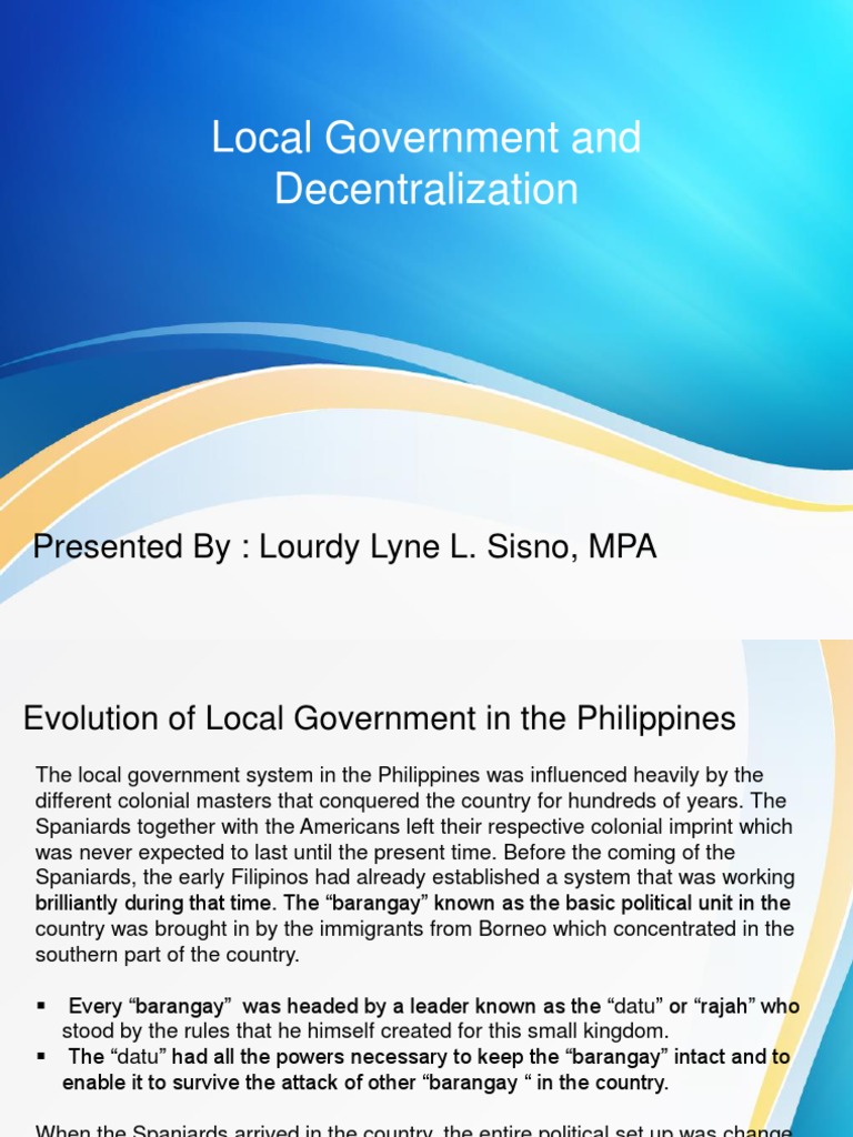 Local Governance and Decentralization in the Philippines | PDF | Local ...