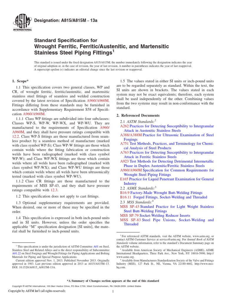 A815 PDF | PDF | Welding | Construction