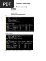 Project On Fashion Store