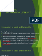 Introduction To Media and Information Literacy