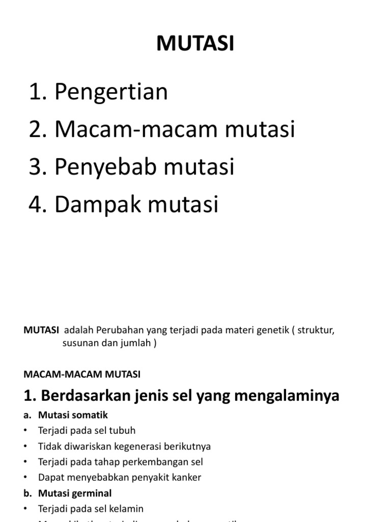 Pengertian dan Macam Mutasi Gen | PDF