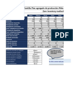 Plantilla Plan Agregado de Producción Método de Inventario Cero