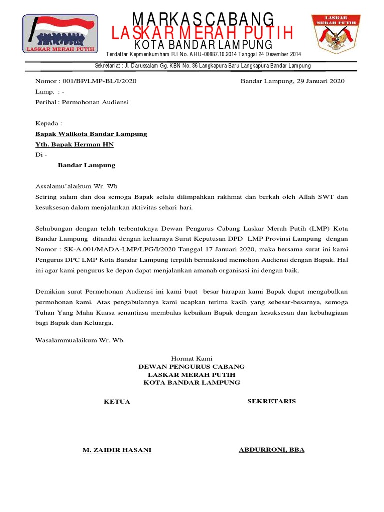 Surat Audiensi Walikota Pdf