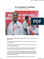 Harapan Manifesto Overview Malaysia Election Plans