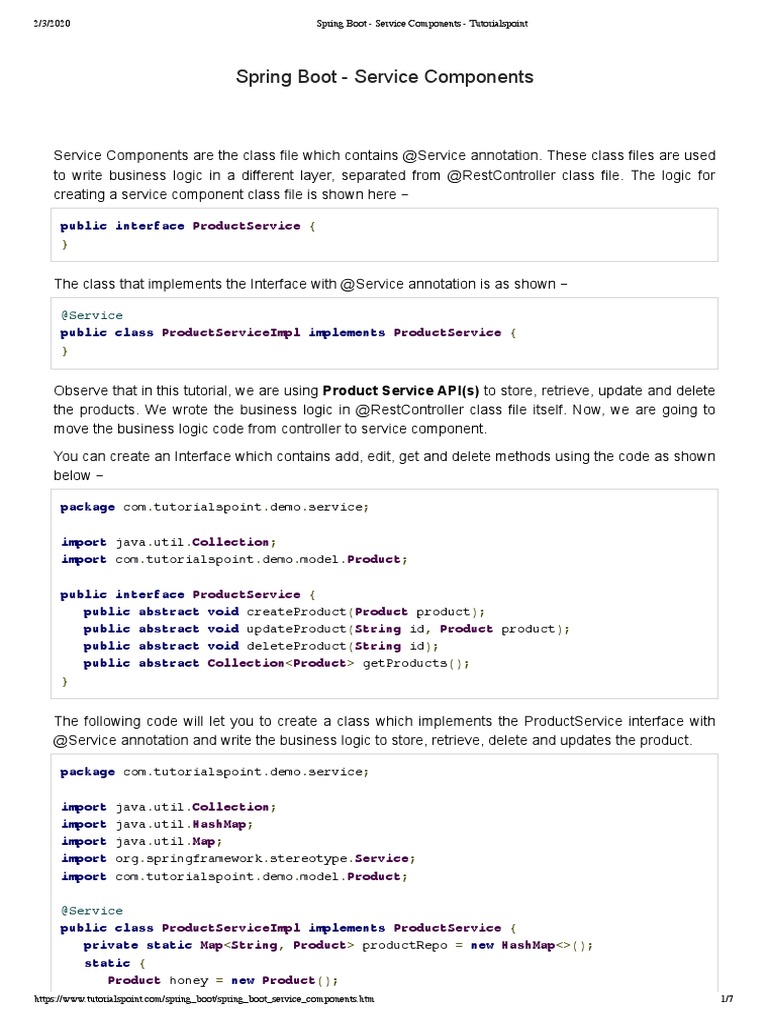 Spring Boot Tutorialspoint