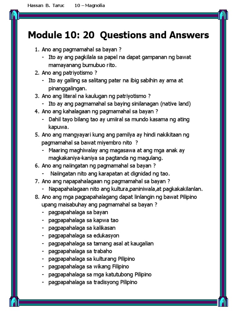 Module 10 Q and A | PDF