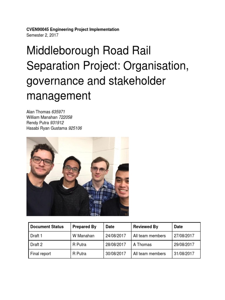 Middleborough Road Rail Project Governance | PDF | Construction ...