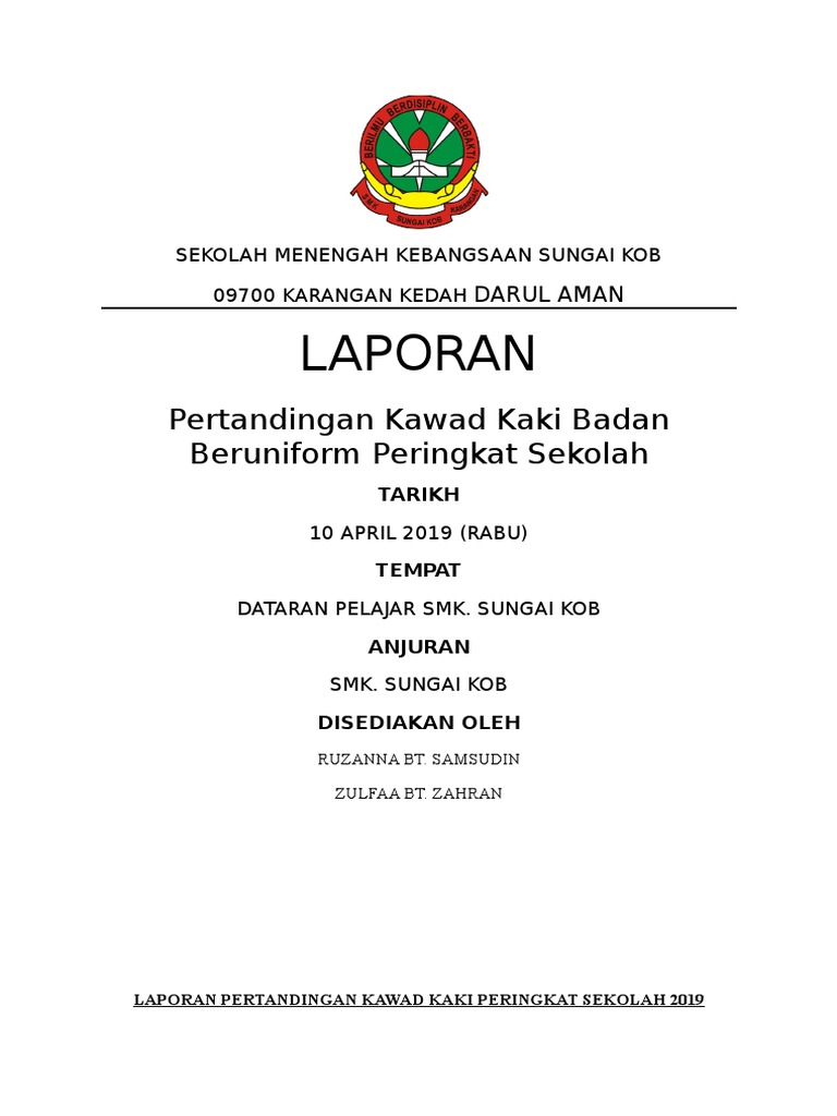 Laporan Pert Kawad Kaki 2019 Pdf