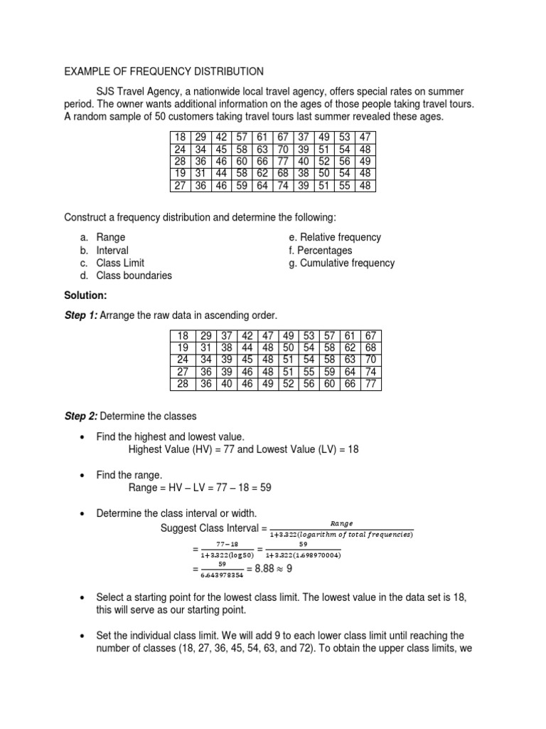 Age Frequency Distribution for Tours | PDF | Teaching Mathematics